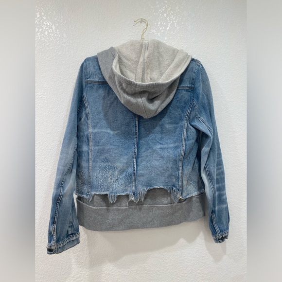 Free people Double Weave Denim Jacket in Vintage wash size L - Picture 7 of 9